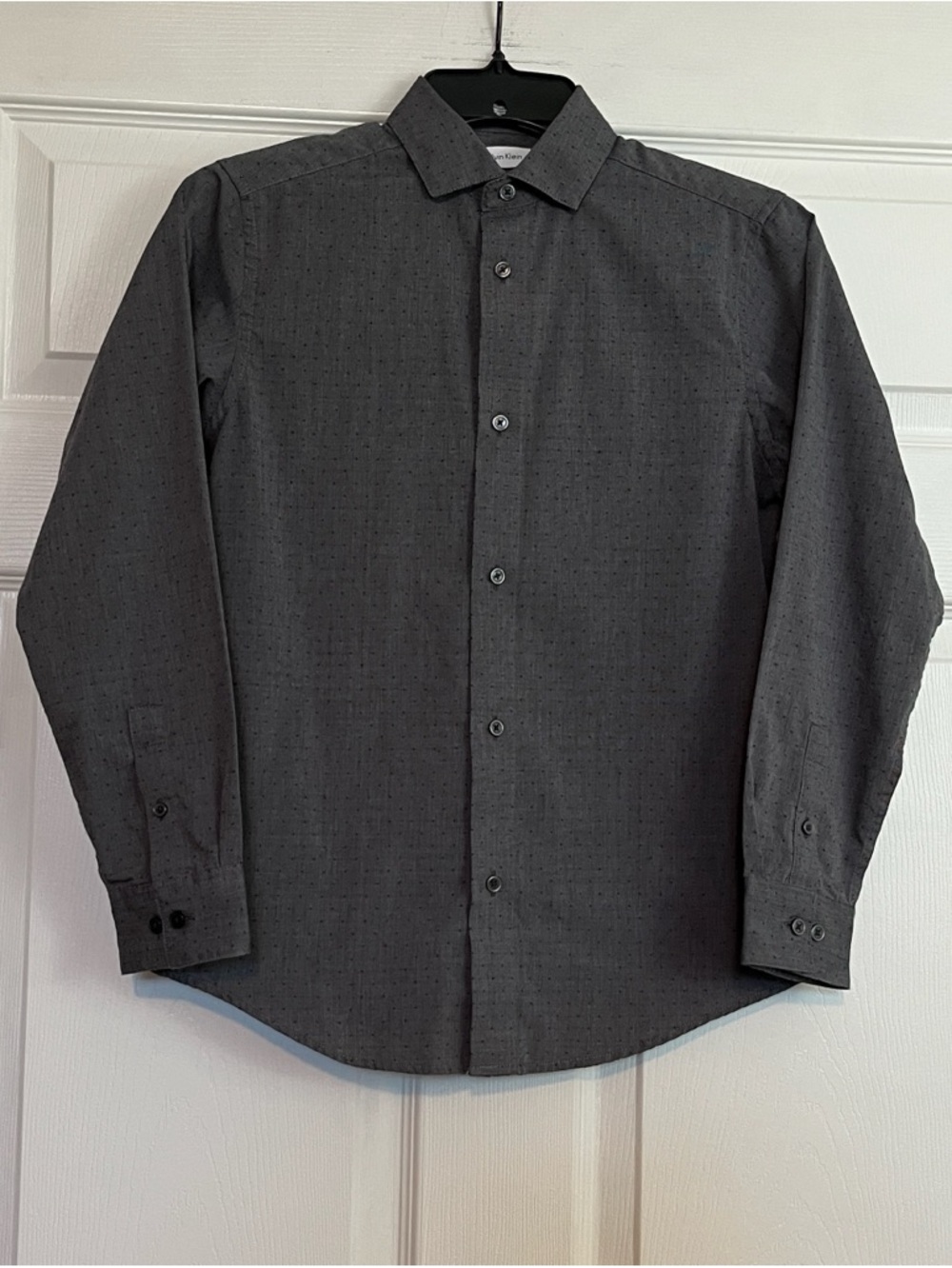 Calvin Klein Boy's Button-Up Dress Shirt Gray (Size: 12 Boys)
